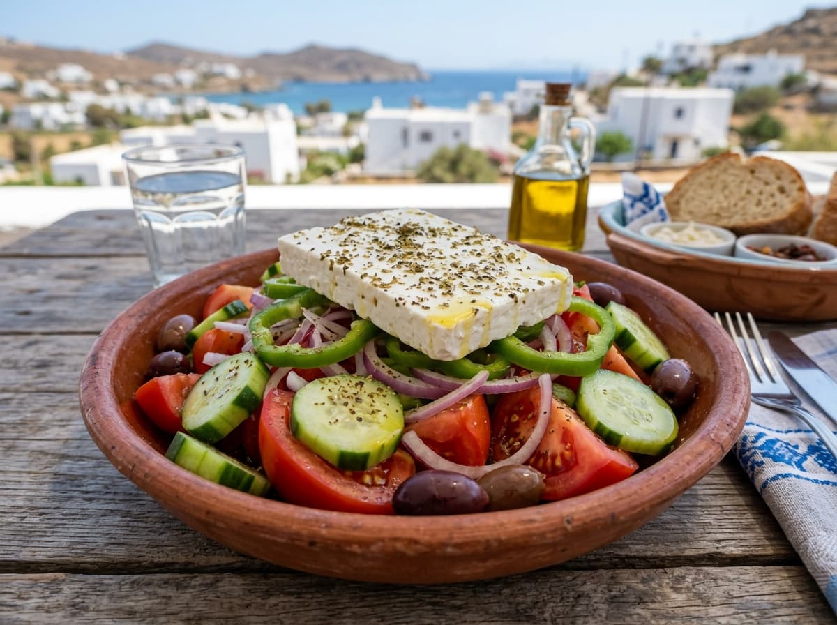 Authentic Greek Village Salad (Horiatiki Salata)