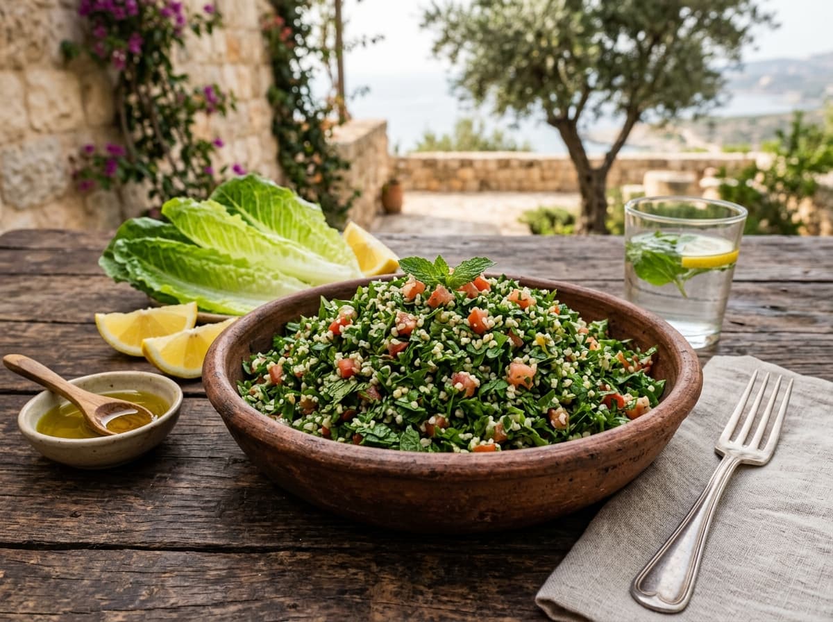 Authentic Lebanese Tabbouleh (Fresh Parsley, Mint & Lemon Salad)