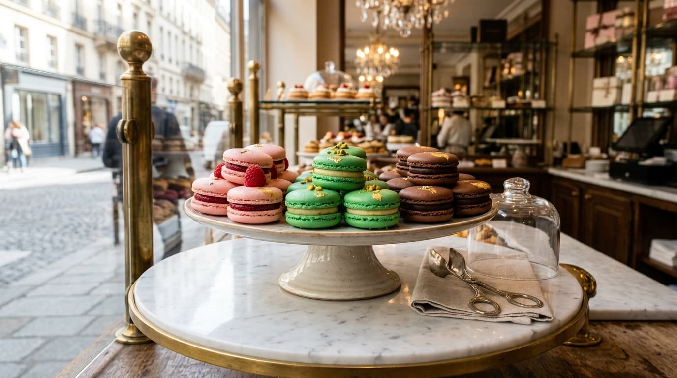 Artisanal Parisian French Macarons (Raspberry, Pistachio & Chocolate)