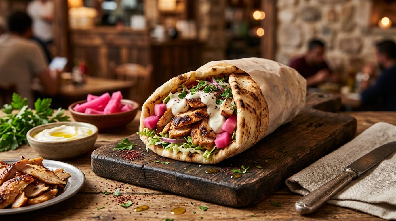 Authentic Chicken Shawarma with Garlic Toum