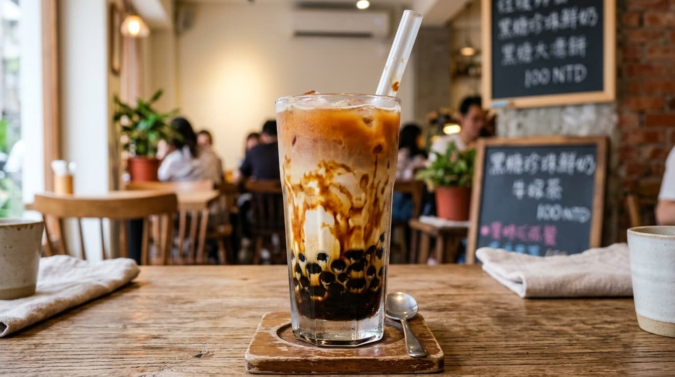 Taiwanese Brown Sugar Boba Milk Tea (Tiger Milk Tea)