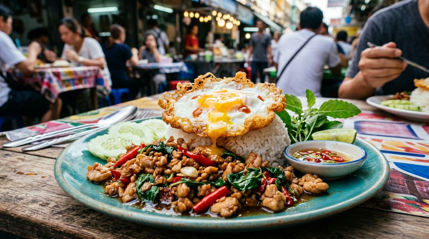 Spicy Thai Basil Chicken (Pad Kra Pao Gai with Crispy Egg)