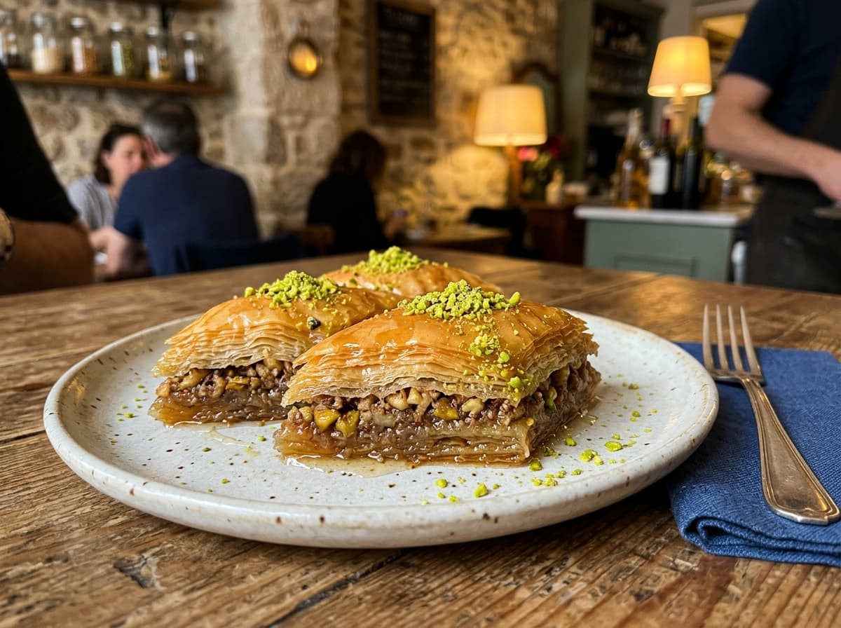 Traditional Greek Baklava with Honey, Walnuts & Cinnamon