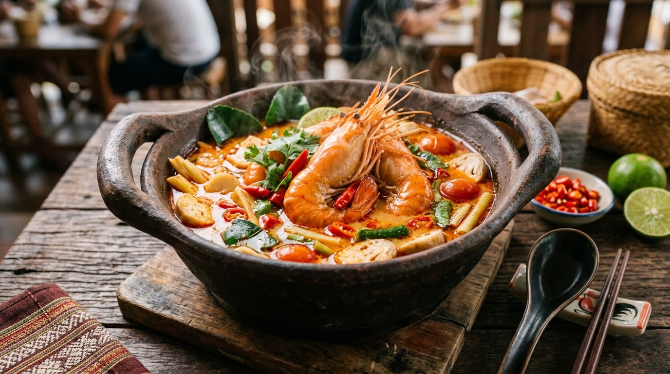Authentic Tom Yum Goong (Spicy & Sour Thai Prawn Soup)