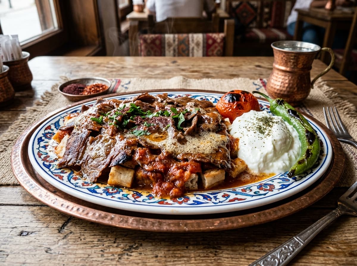 Legendary Bursa İskender Kebab with Sizzling Browned Butter & Garlic Yogurt